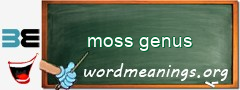 WordMeaning blackboard for moss genus